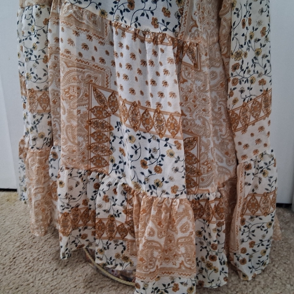 NWT Easel Multi Colored Printed Patchwork Blouse … - image 5